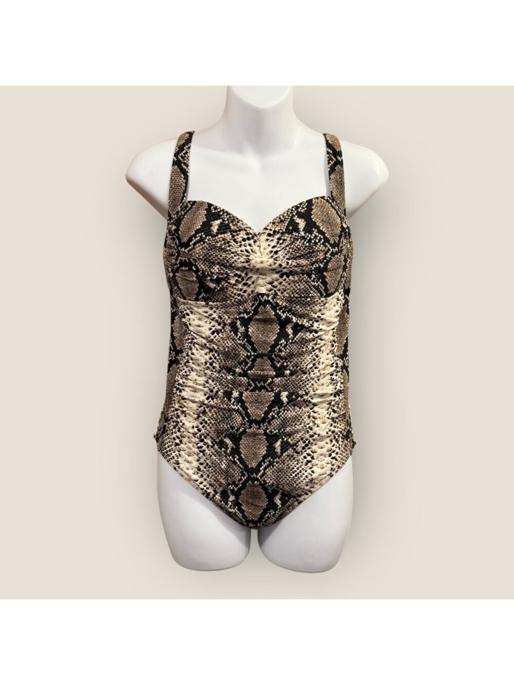 Bond-Eye Australia Snake Print One-Piece Swimsuit US Sz 8 D/DD Bust Support Swim